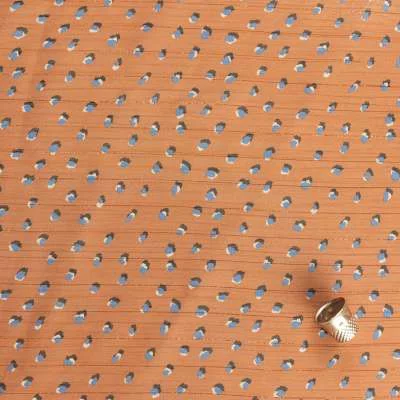 Mousseline crinkle taupe motif pois