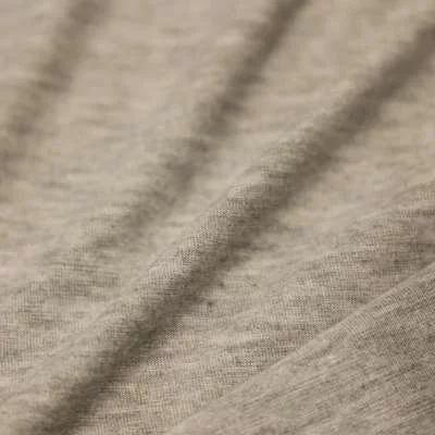 Tissu jersey polyviscose extensible gris clair chiné