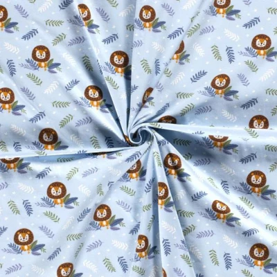 Tissus jersey coton pour enfants Imprimé lions Vendu Au Coupon