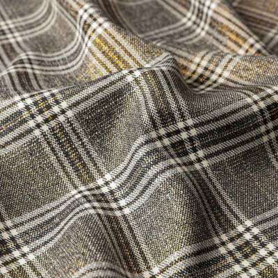 Tissu prince de galles lurex gris beige