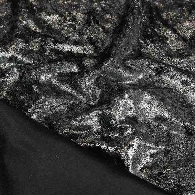 Panne de velours noir lurex argent