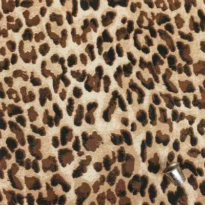 Tissu scuba lourd beige imprimé léopard vendu au coupon