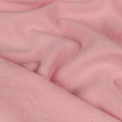 Tissu molleton coton rose léger gratté vendu au coupon