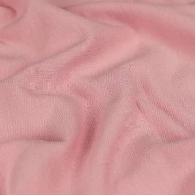 Tissu molleton coton rose léger gratté