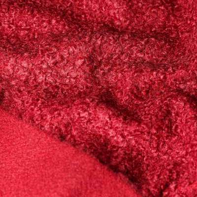 Tissu Lainage bouclettes bordeaux