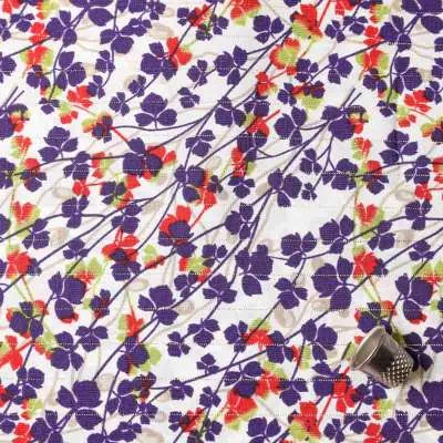 Microfibre Wool peach blanc motif feuilles violet de trèfle Vendu Au Coupon