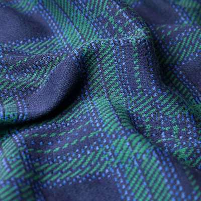 Jacquard Tartan écossais – marine/vert Vendu Au Coupon