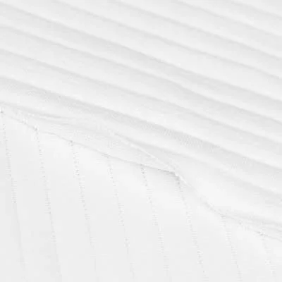 Tissus Coton Matelassé Vertical Blanc Vendu Au Coupon
