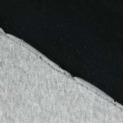 Tissu Jersey coton noir et gris double face