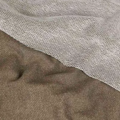 Tissu molleton coton taupe léger gratté vendu au coupon
