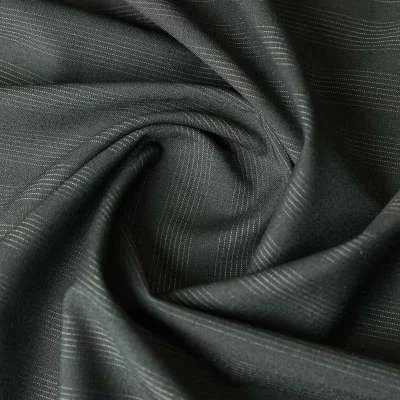 Tissu de costume premium Rayures fines-gris foncé vendu au coupon