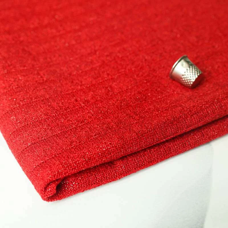Jersey maille côtelé brillante rouge vendu au coupon