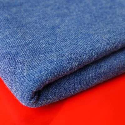 Tissu jersey maille angora bleu royal vendu au coupon