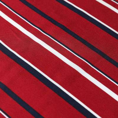 Tissu Microfibre Motif Rayure Fond Rouge