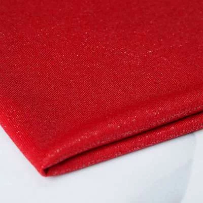 Tissu maille légère à paillettes rouge