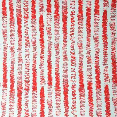Tissus Jersey coton imprimé rayures irrégulières rouge