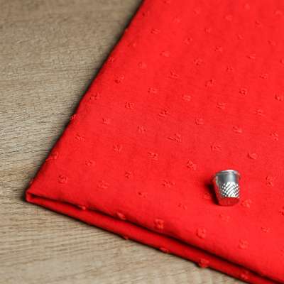 Tissus Microfibre Plumetis Uni Rouge