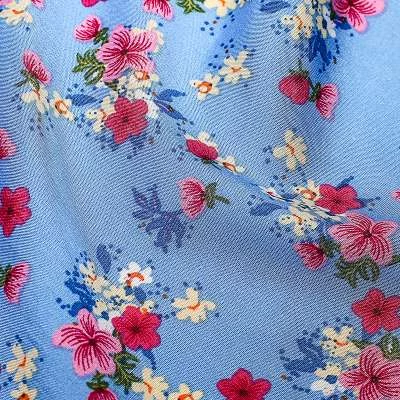 viscose bleu de haute qualité motif bouquet de fleurs