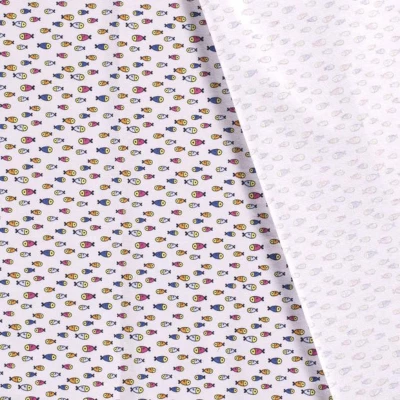 Tissu jersey coton motif poisson