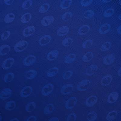 Mousseline crinkle bleu royal motif cercles vendu au coupon