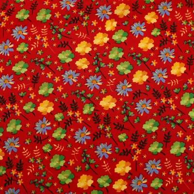 Crêpe polyester imprimé Tissu léger : motif fleuri pour l'été