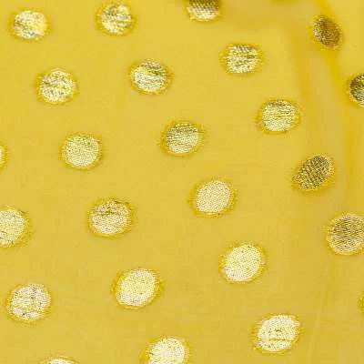 Tissu mousseline tlija avec fil doré - Coupon de 3 mètres de même couleur