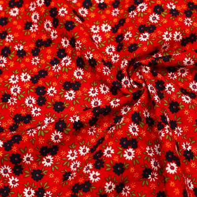 "Popeline de coton imprimé fleuri - Tissu floral pour vos créations couture"