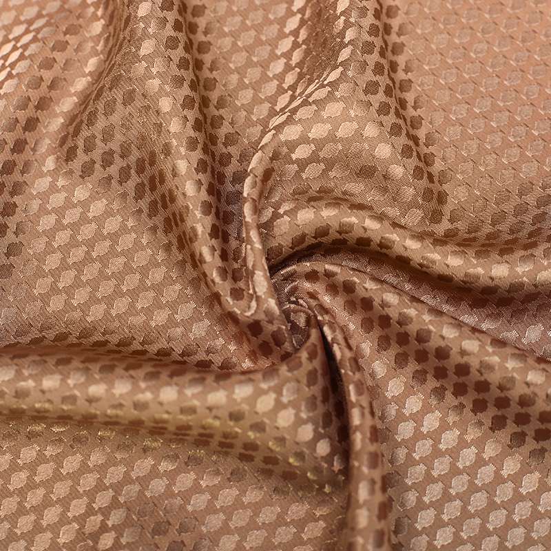 Tissu Satin Jacquard Polyester - Motif nid d'abeilles élégant