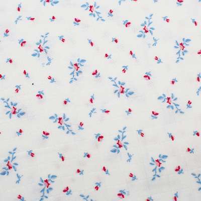 Tissu Double Gaze de Coton Imprimée Motif Fleurs - Qualité Supérieure et Confortable