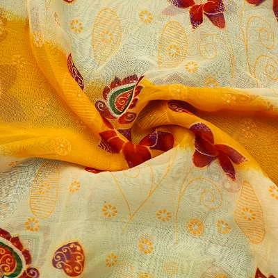 Découvrez notre tissu voile polyester au motif floral