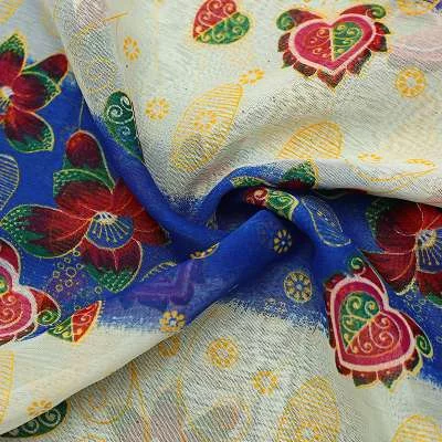 le tissu voile en polyester avec un motif floral exquis