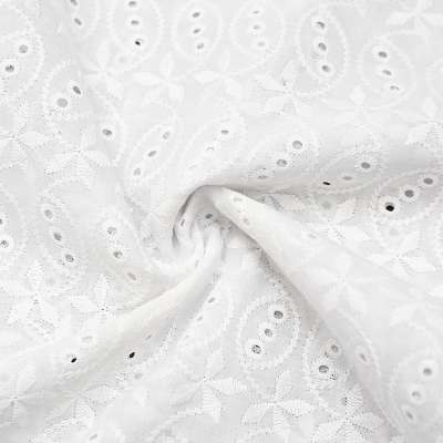 Tissu Broderie anglaise ovale 100% coton - Qualité Premium exceptionnelle