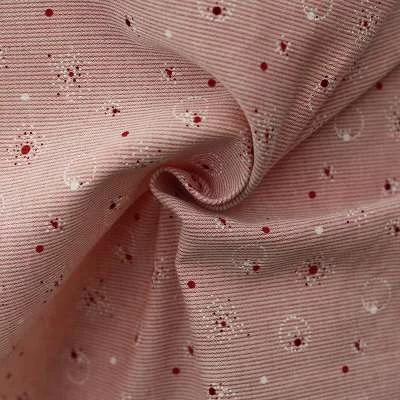 Tissu toile de coton rose imprimé minirayures