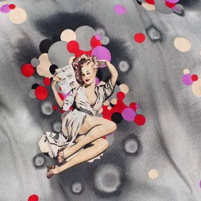 Explorez notre tissu jersey venezia imprimé femme rétro