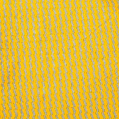Jersey Coton motif géométrique sur fond jaune pour vos projets DIY