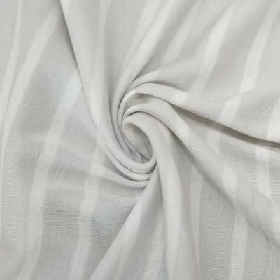 Tissu Jersey Coton Rayures Gris et Blanc - Style Moderne
