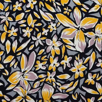 Tissu Viscose imprimé fleurs de vanille - Collection Estivale