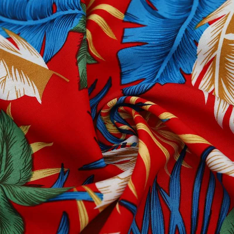 Tissu Viscose Feu pour Robes & Jupes : Motifs Exotiques