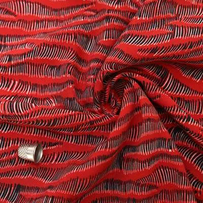 Tissu en Fibranne de Viscose : Motif Zébré sur Fond Corail - Style Unique