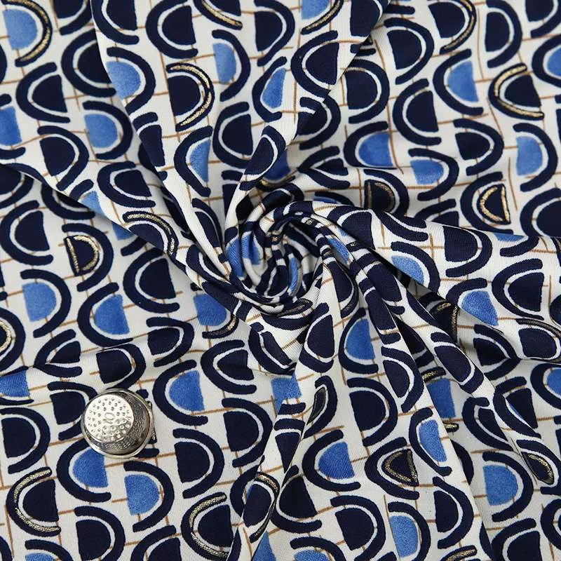Tissu en Maille venezia avec Motif Demi-Cercles | Matière Confortable et Tendance