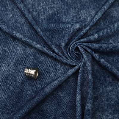 Tissu Jersey en Polyester Bleu Tie-Dye de Haute Qualité