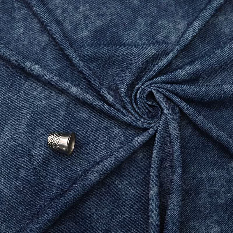 Tissu Jersey en Polyester Bleu Tie-Dye de Haute Qualité