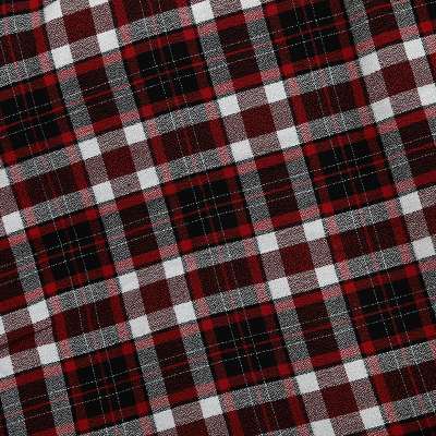 Tissu Crêpe Polyviscose : Motif Tartan Rouge et Blanc - Votre Nouveau Favori