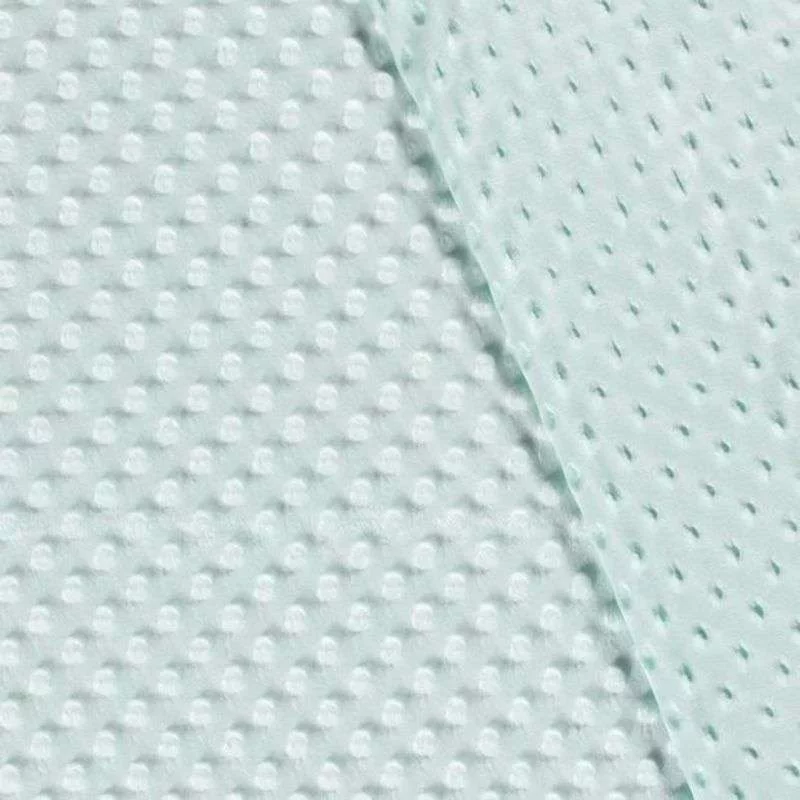 Tissu Polaire Minky à pois - Bleu ciel x10 cm - Perles & Co