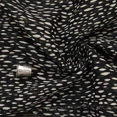 Tissu de Mousseline Noir avec des Détails Lurex