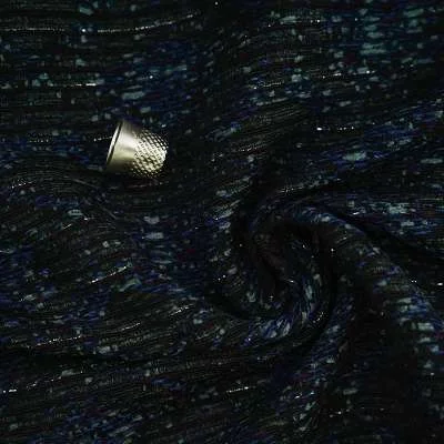 Tissu Bouclette Bleu Marine Irisé Misson - Parfait pour la Confection