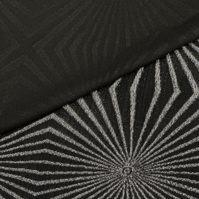 Jacquard Noir Métallic Motif Soleil : Élégance Supérieure