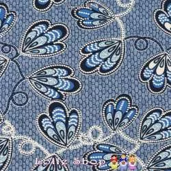 Jersey Cristal WANYA Gomme Imprimé Thème Ailes Papillons Fond Ruche Nuance Bleu