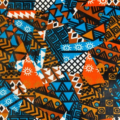 Motif Traditionnel Africain - Tissu Wax 100% Coton