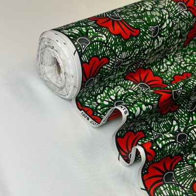 Coton et Tradition - Tissu Wax Africain Imprimé Fleurs
